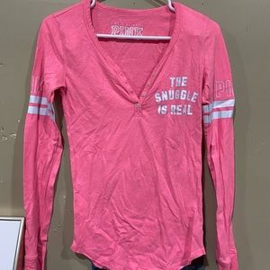 Pink long sleeve sleep shirt